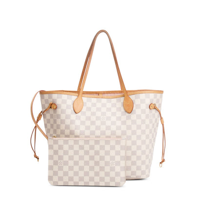 Louis Vuitton Damier Azur Neverfull MM w/ Pouch