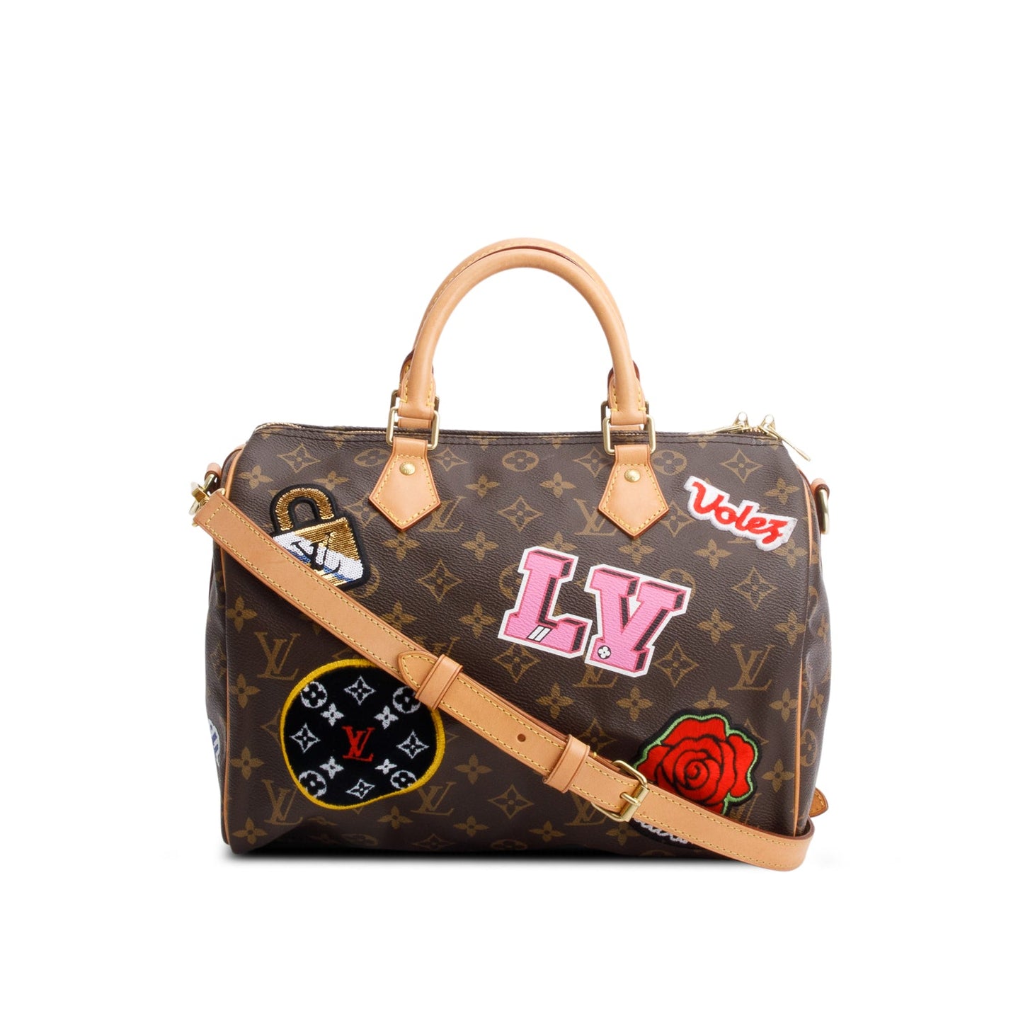 Louis Vuitton Monogram Patches Speedy Bandouliere 30 w/ Strap