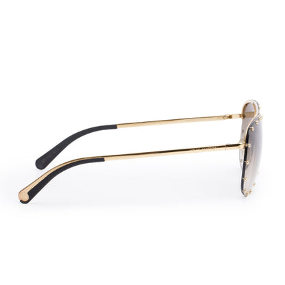 Louis Vuitton Z0914U Gold-Tone Studded The Party Aviator Sunglasses w/ Case