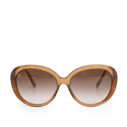 Louis Vuitton Z0800W Brown Glitter Round Sunglasses w/ Box & Case