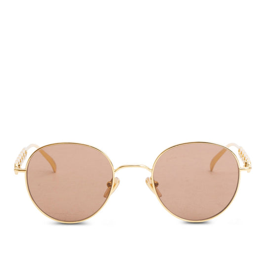 Louis Vuitton Z2471U Gold Tone My LV Chain Round Sunglasses w/ Case