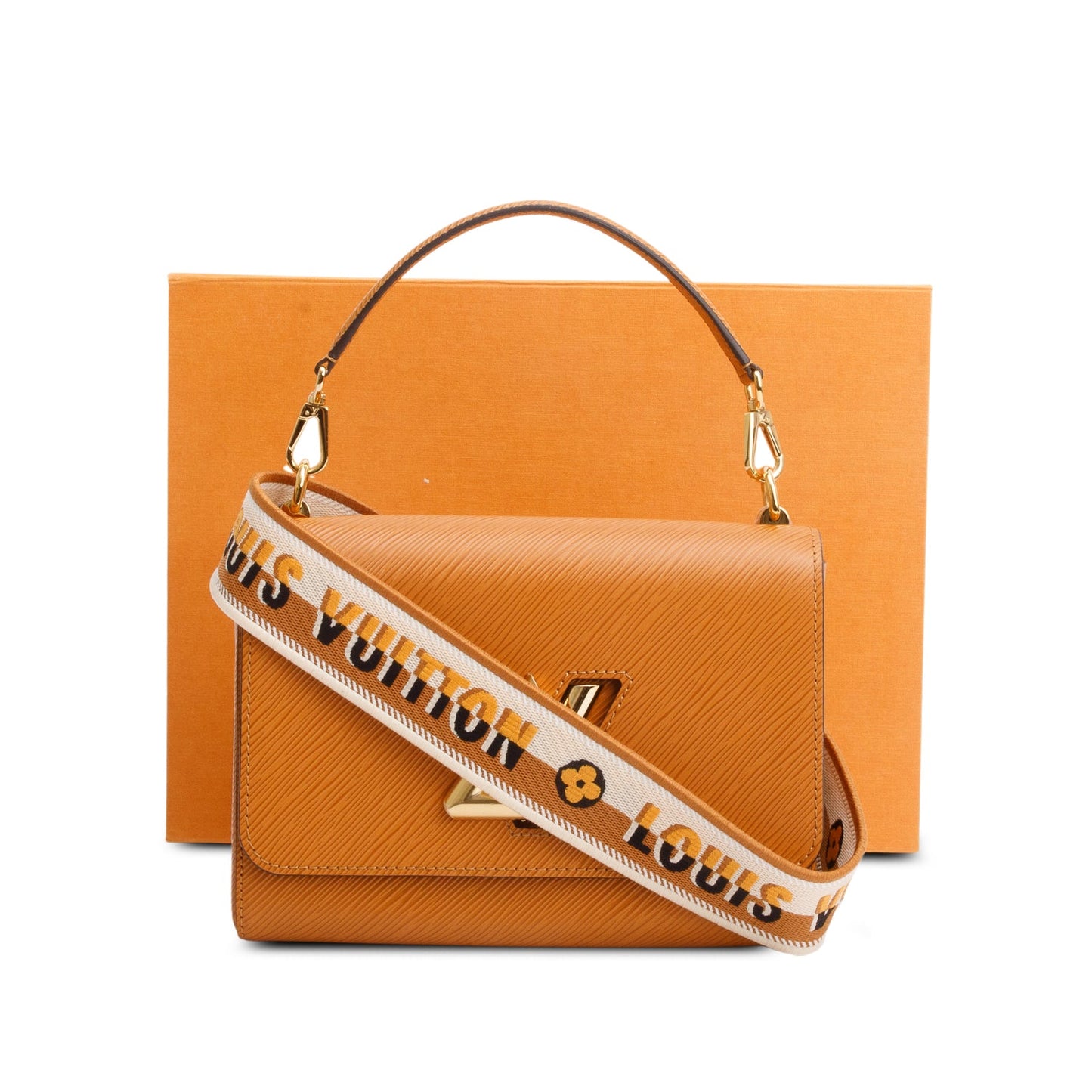 Louis Vuitton Brown Epi Leather Twist MM w/ Box, Receipt & Straps
