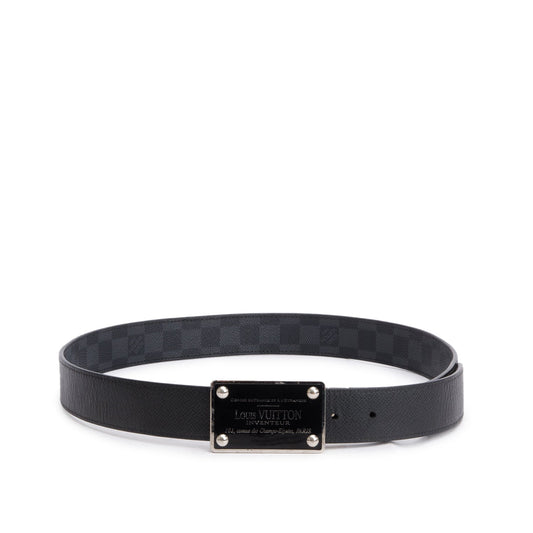Louis Vuitton Damier Graphite LV Inventeur Reversible Belt 95 38