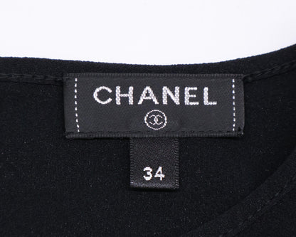 Chanel Camellia & Icon Pearl Silk T-shirt