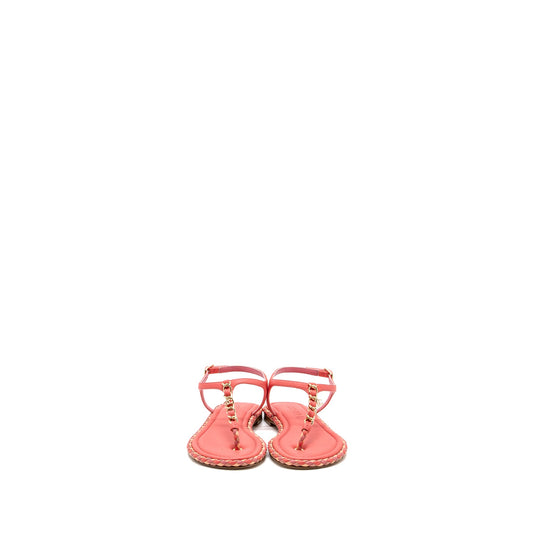 Chanel Size 36 Leather Chain Sandals Pink/ Multicolour L