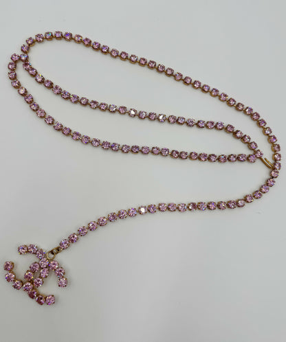 Chanel Vintage Barbie 1995P Baby Pink Iridescent Dangle Belt