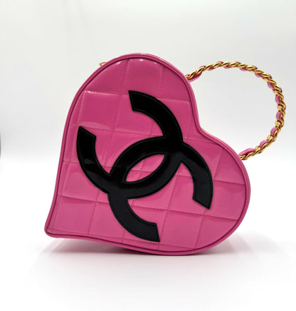 Chanel 1995 Vintage Barbie Pink Heart Vanity Bag