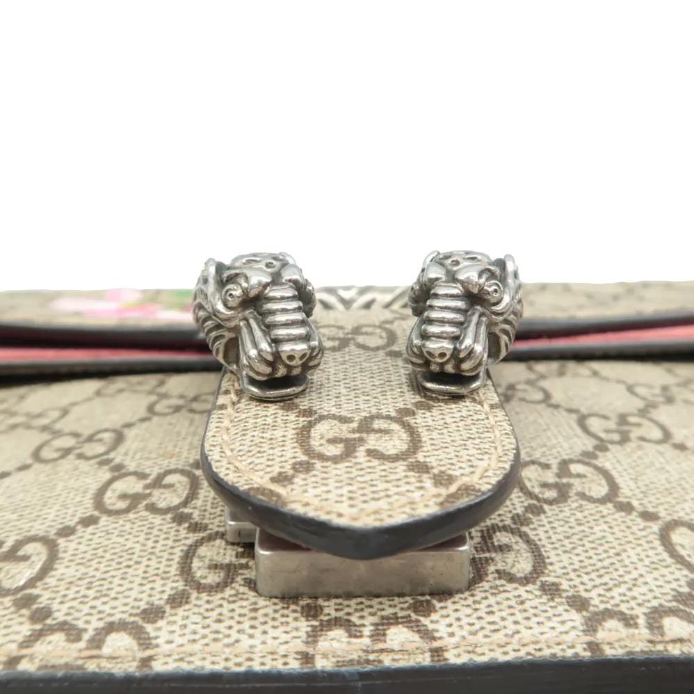 GUCCI Dionysus Medium Blooms GG Supreme Canvas Shoulder Bag Beige 400249