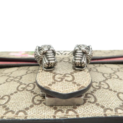 GUCCI Dionysus Medium Blooms GG Supreme Canvas Shoulder Bag Beige 400249