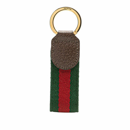 Gucci Ophidia Sheer Line Leather Canvas Keyring