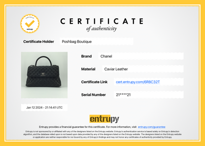 Chanel Coco Top Handle Medium Caviar Leather Bag