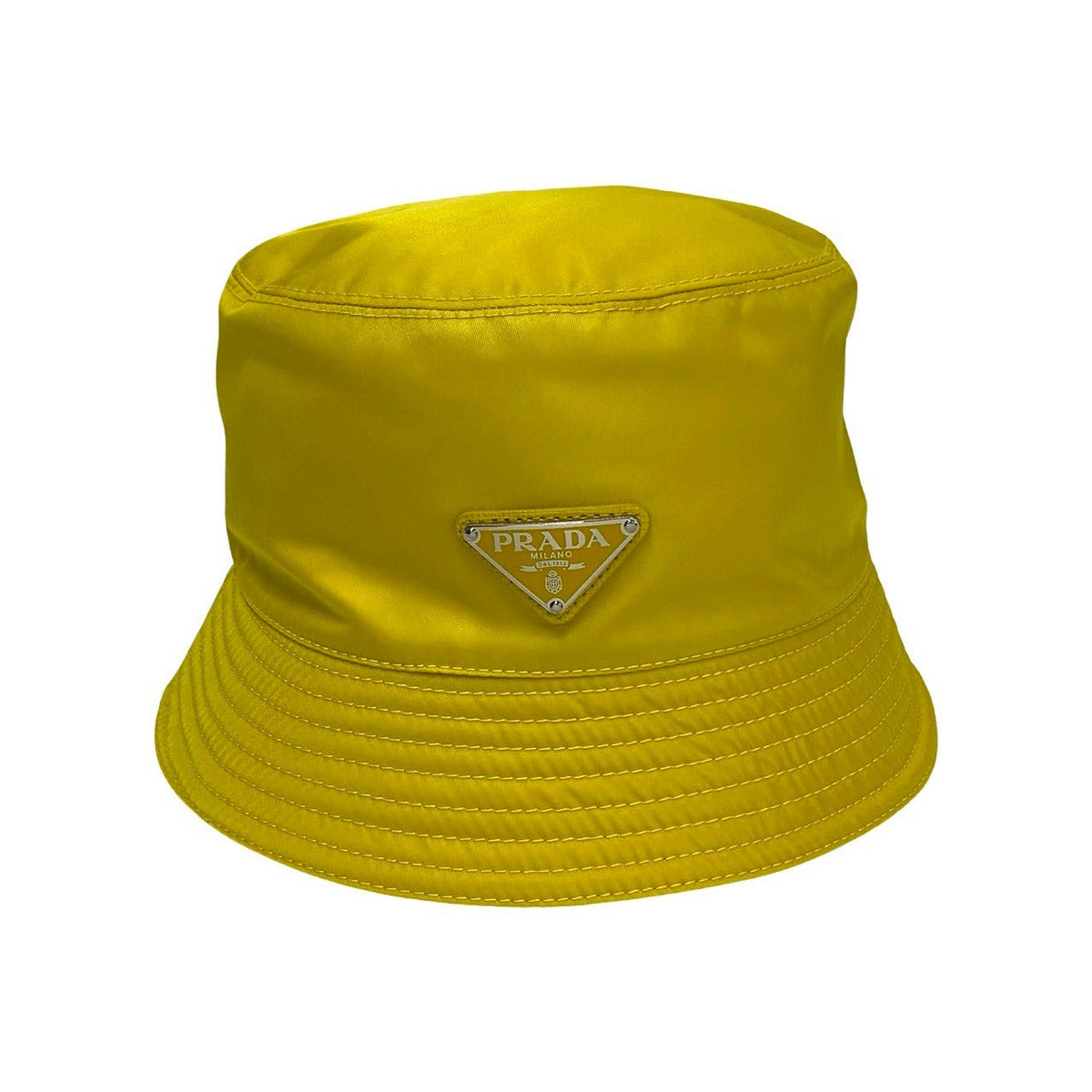 Prada Re-Nylon Triangle Logo Nylon Bucket Hat