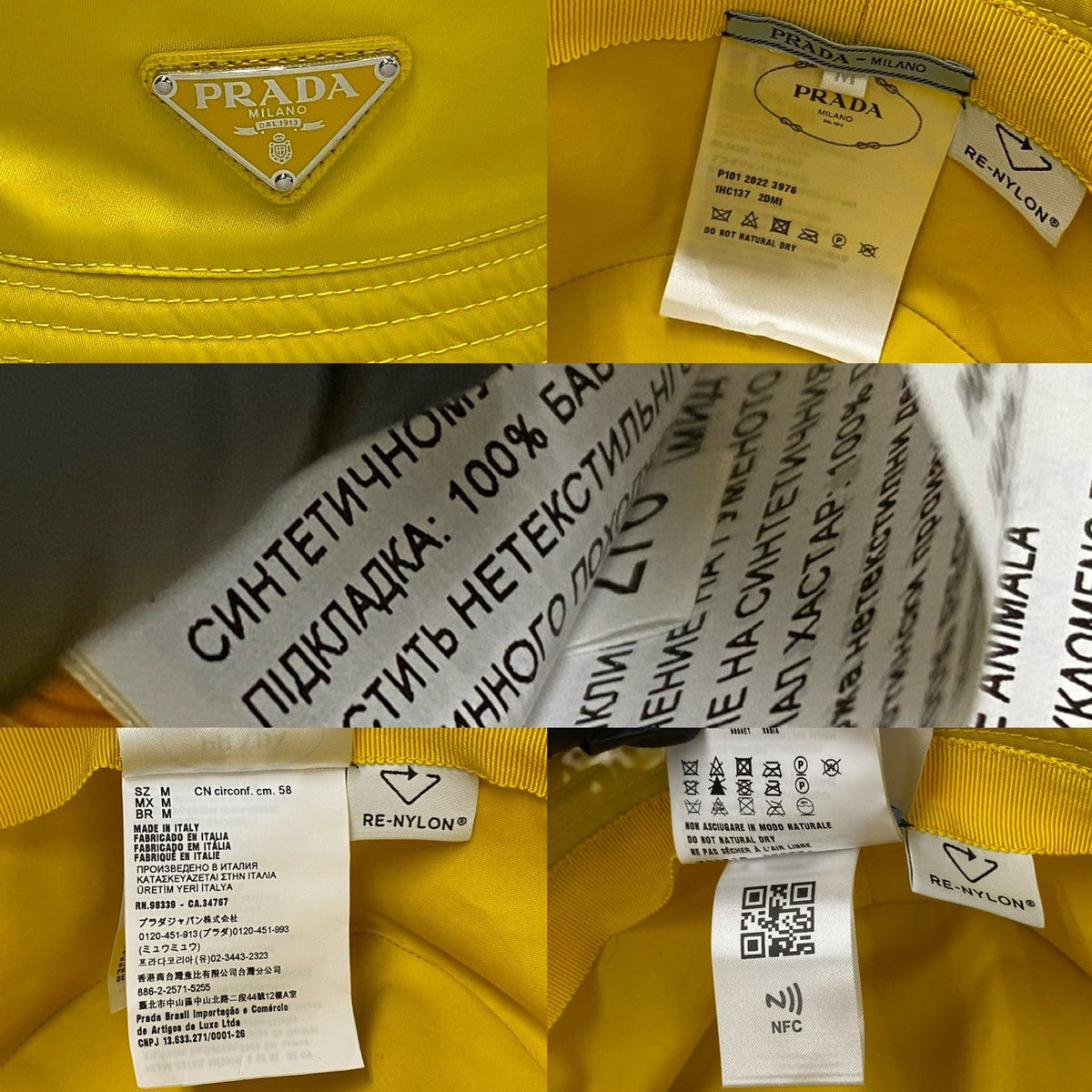Prada Re-Nylon Triangle Logo Nylon Bucket Hat