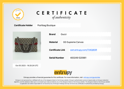 Gucci Dionysus Small GG Supreme Monogram Canvas Bag