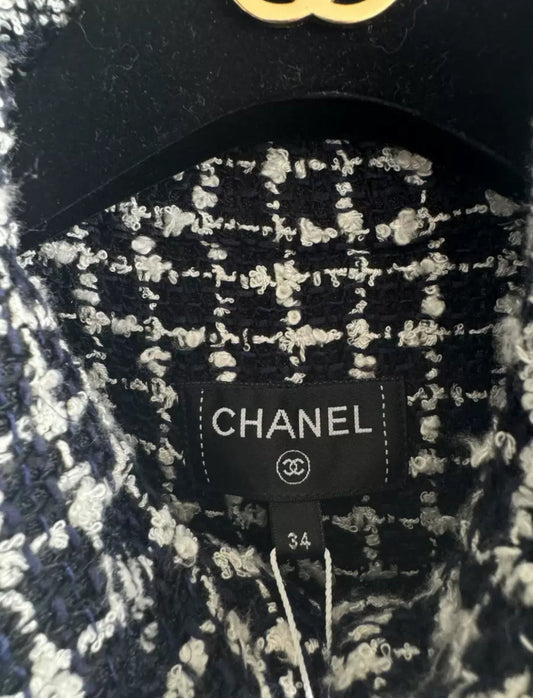 Chanel 23C Black Glittered Tweed Jumpsuit