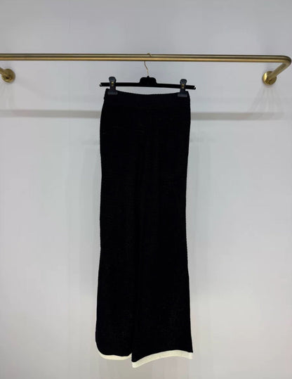 Chanel 24P black and white pants