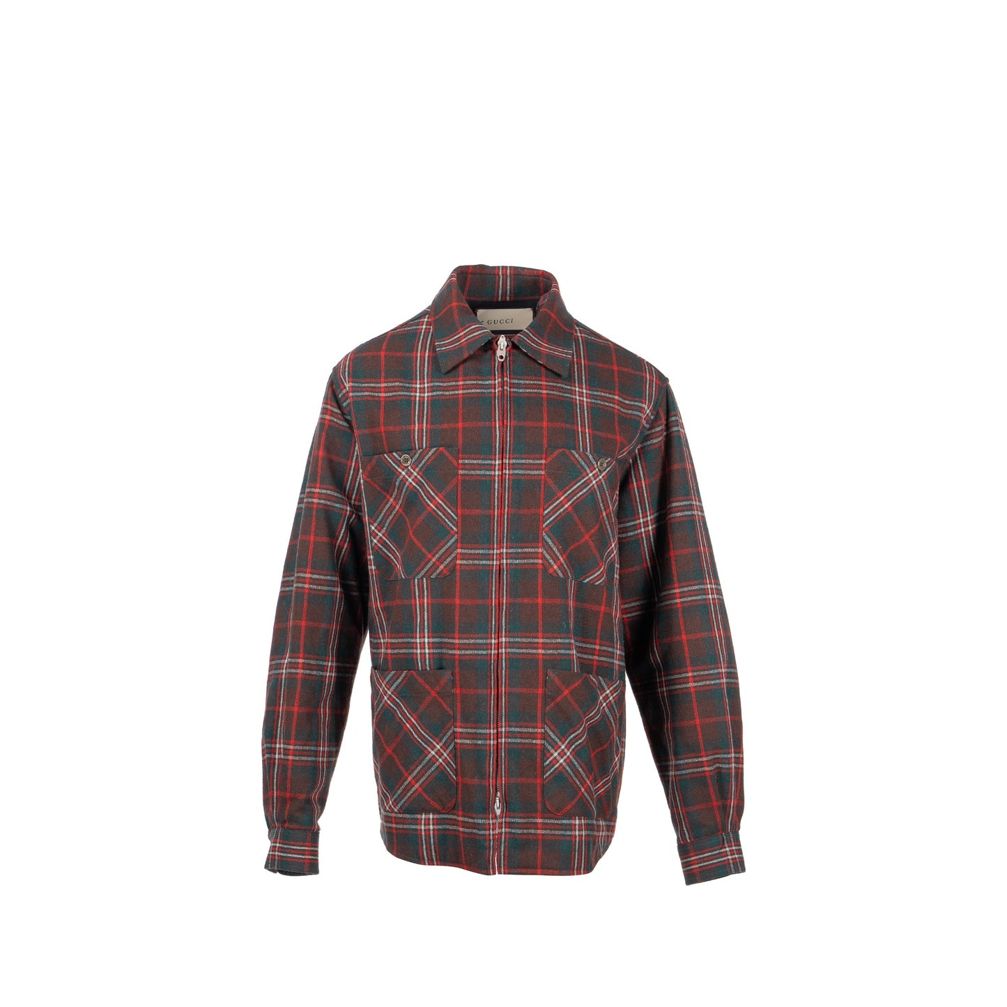GUCCI Size 46 Men�s Checked Wool Jacket Multicolour