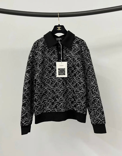 Chanel 25C black Sweater size 38 very popular