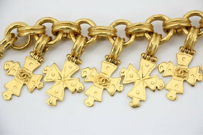 Chanel Vintage 94P Gold-plated Eight Cross Bracelet