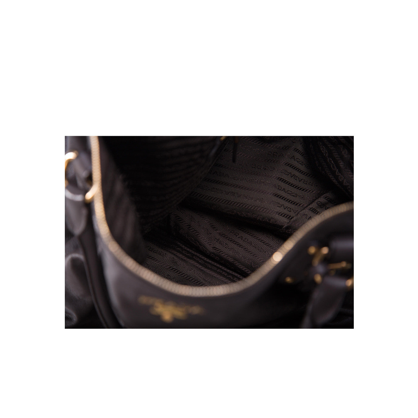 Prada Bruciato Cervo Leather Bauletto