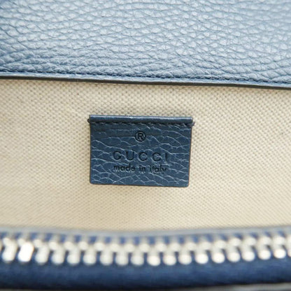 GUCCI Dionysus Medium Leather Shoulder Bag Navy Blue 400249