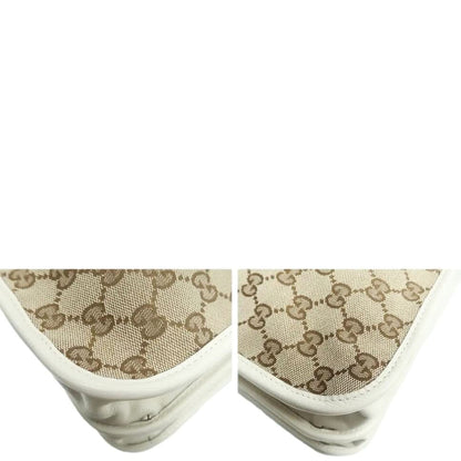 GUCCI Horsebit 1955 GG Supreme Canvas Tote Bag White 621144