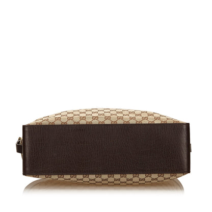 Gucci Monogram Canvas Double Buckle Tote Bag