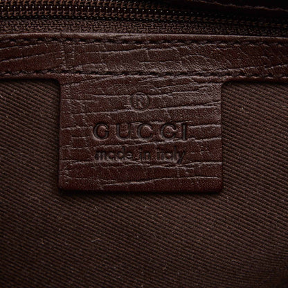 Gucci Monogram Canvas Double Buckle Tote Bag