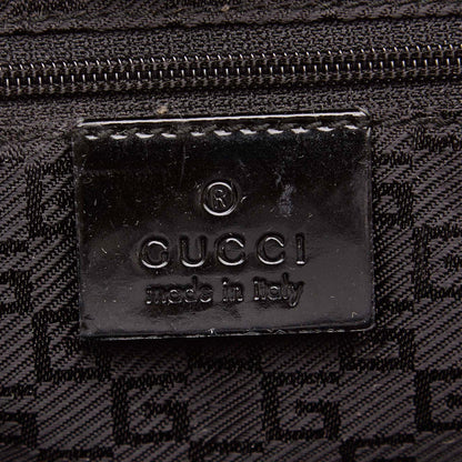 Gucci Canvas and Patent Leather Striped Tote Bag