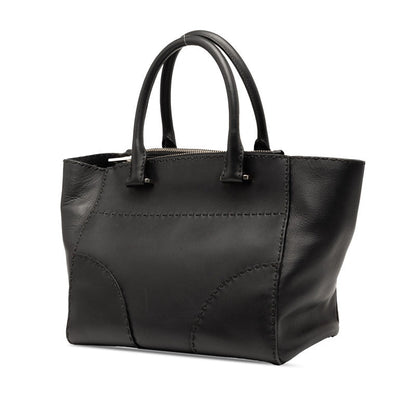 Prada Triangle Logo Plate Leather 2way Handbag