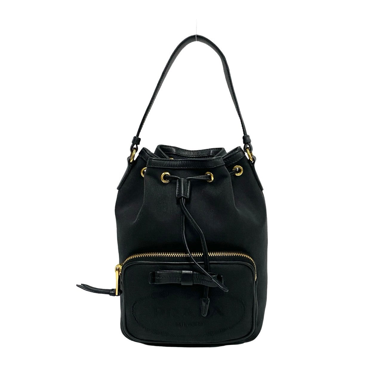 Prada Duet Leather Canvas 2way Bag