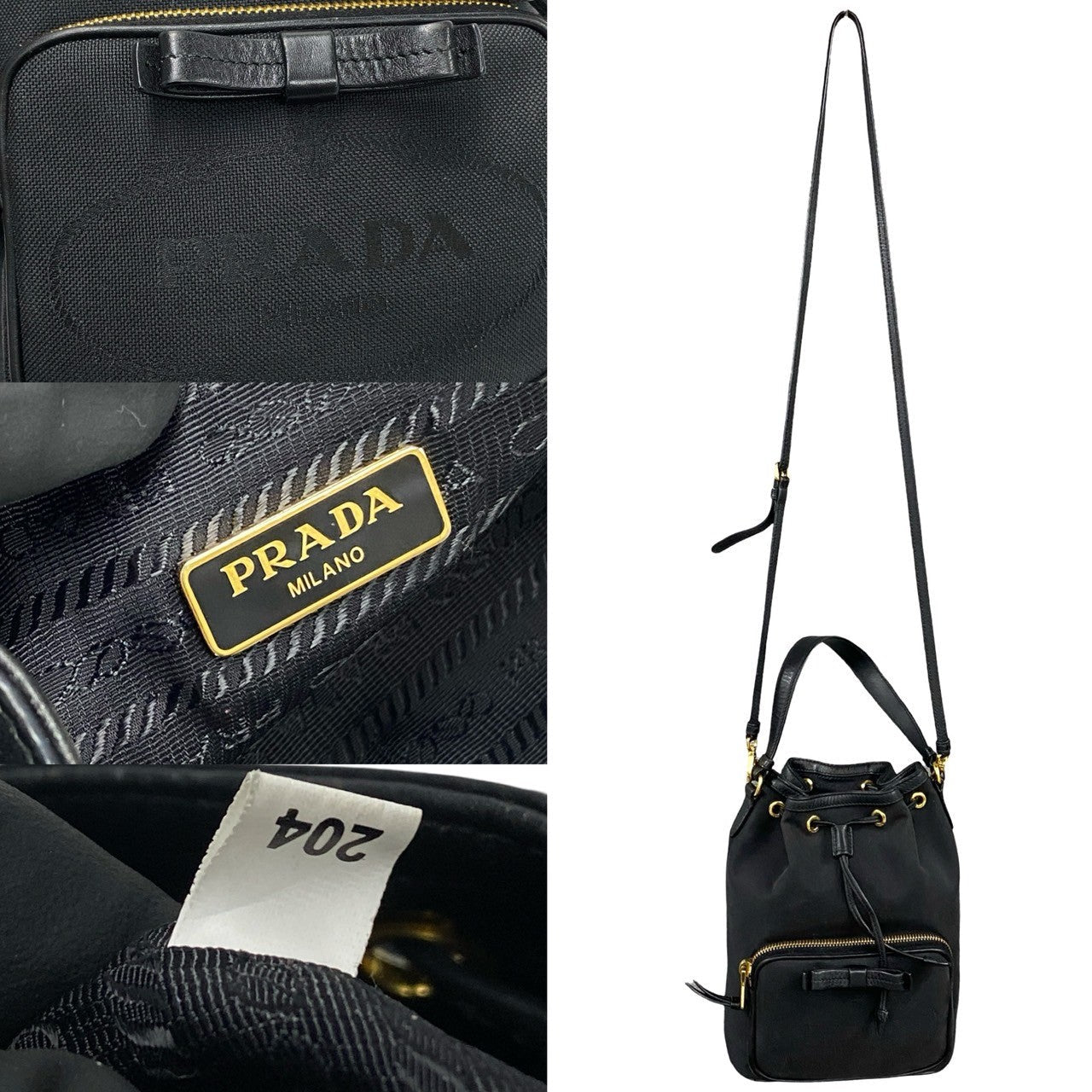 Prada Duet Leather Canvas 2way Bag