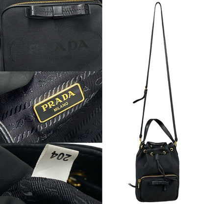 Prada Duet Leather Canvas 2way Bag