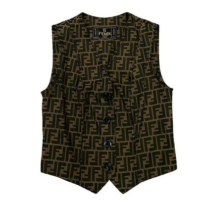 Fendi FF Logo Polyester Cotton Vest