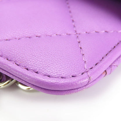 Chanel Lambskin Shoulder Bag Matrasse Purple