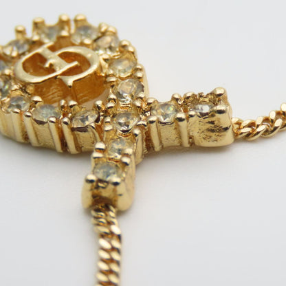 Christian Dior CD Logo Rhinestone Necklace