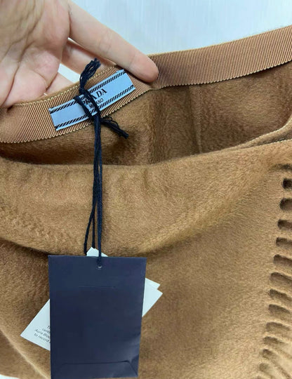 Prada 24 cashmere mini fringed skirt, brand new size 38