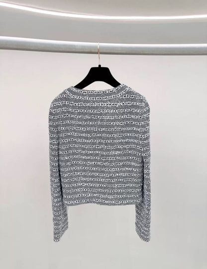 CHANEL 24P Black & White tweed jacket