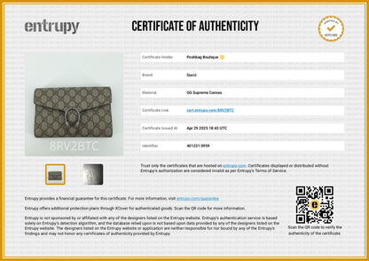 Gucci Dionysus GG Supreme Canvas Wallet on Chain