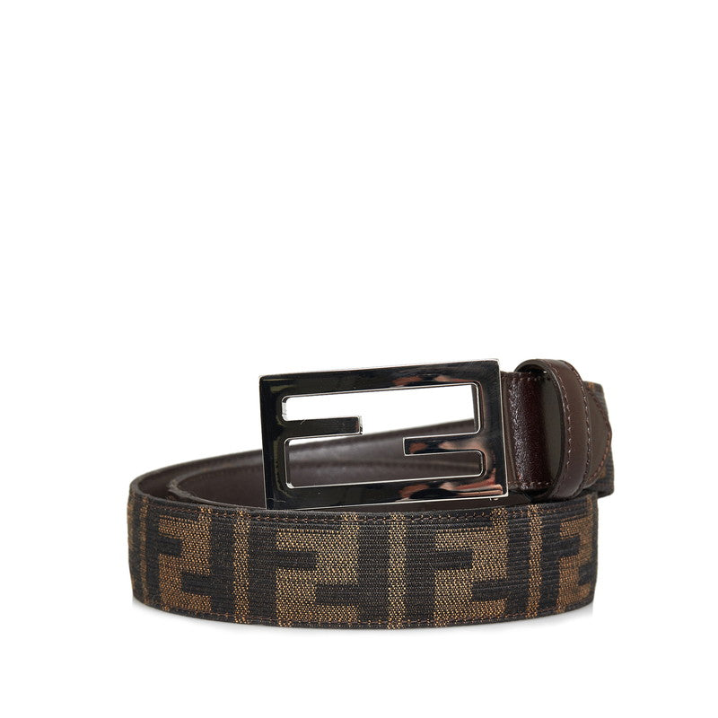 Fendi FF Buckle Zucca Canvas Leather Belt
