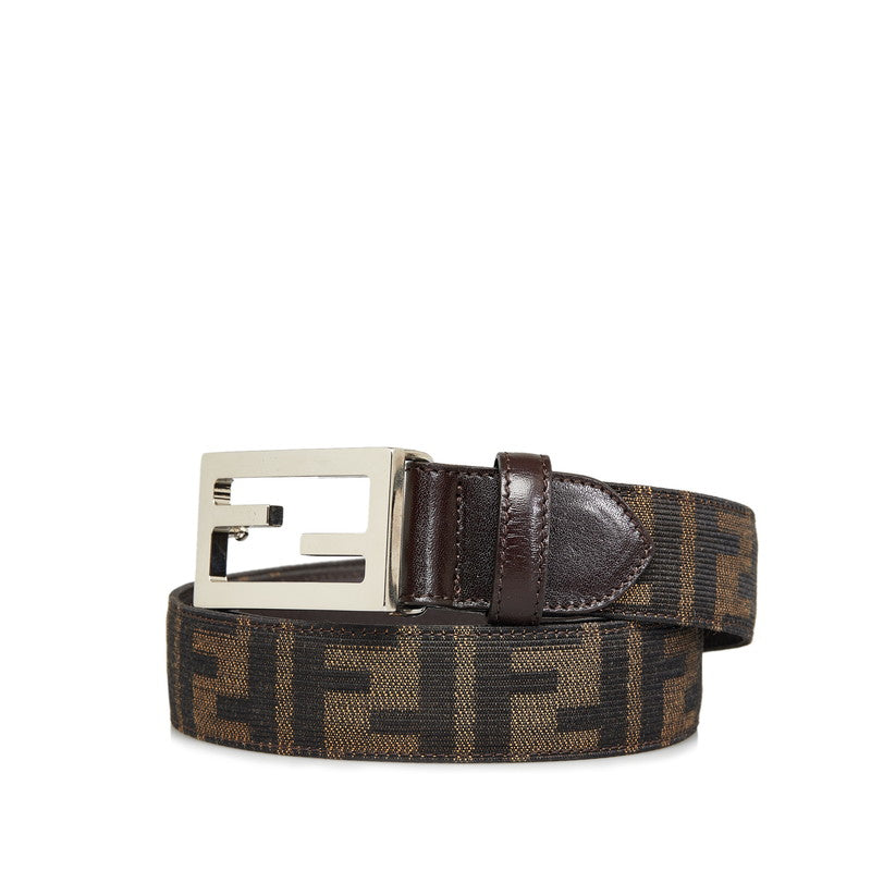 Fendi FF Buckle Zucca Canvas Leather Belt