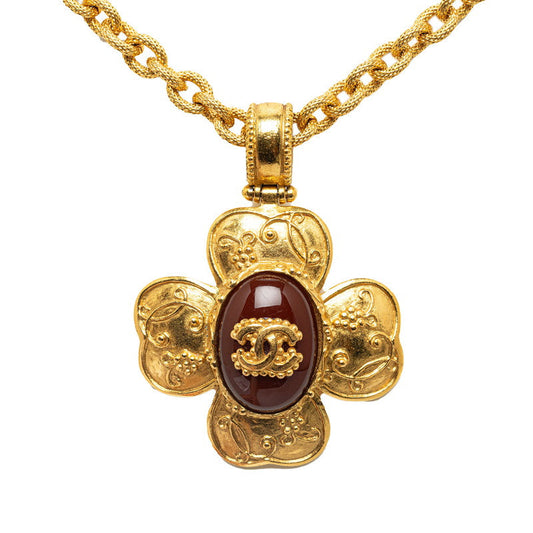 Chanel Gripoix Coco Mark Flower Necklace