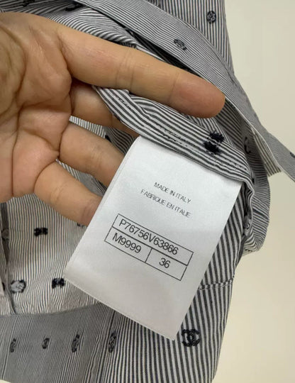 Chanel 24P striped polka dot shirt