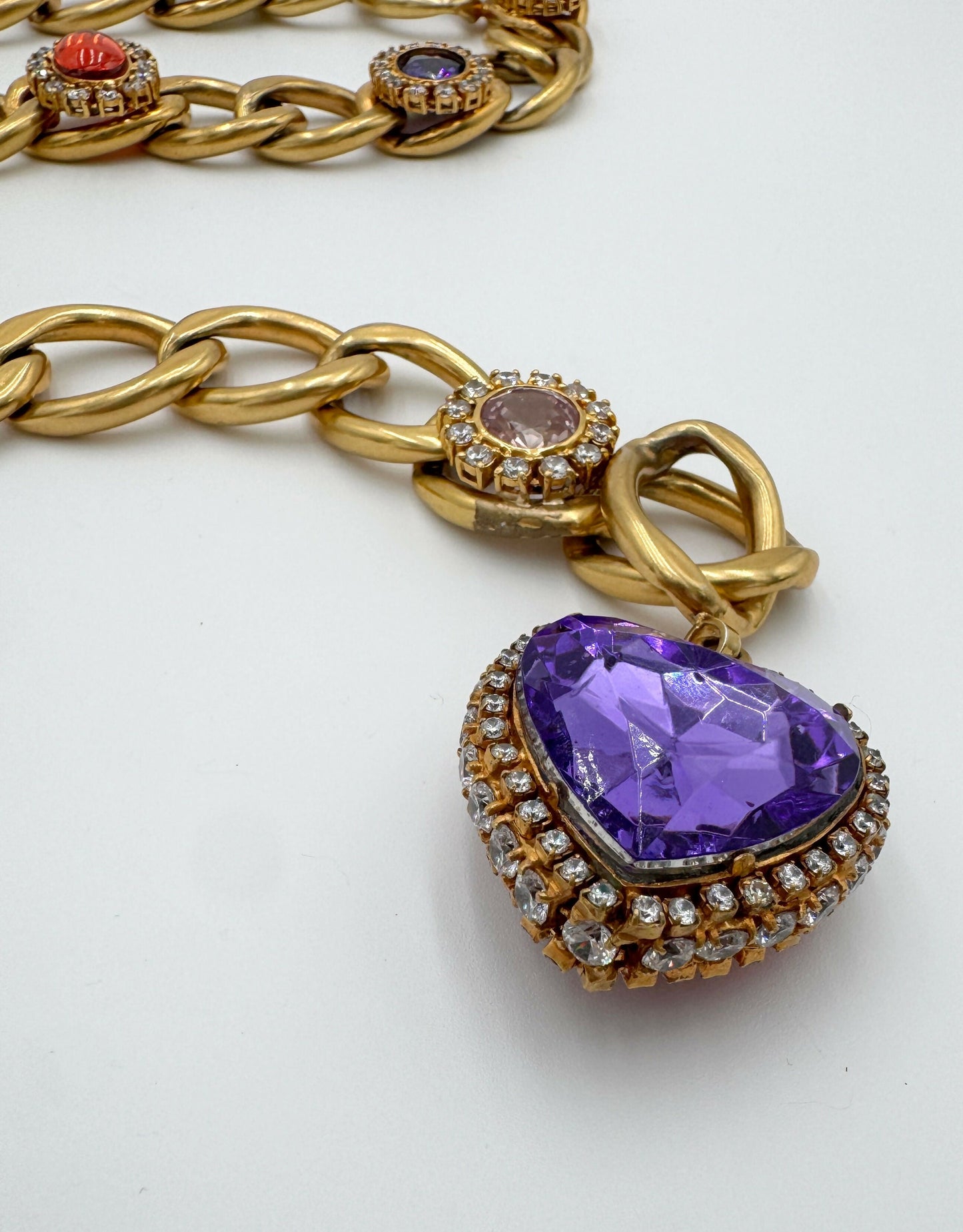 Chanel 1995 Vintage Barbie Red Heart Chain Belt