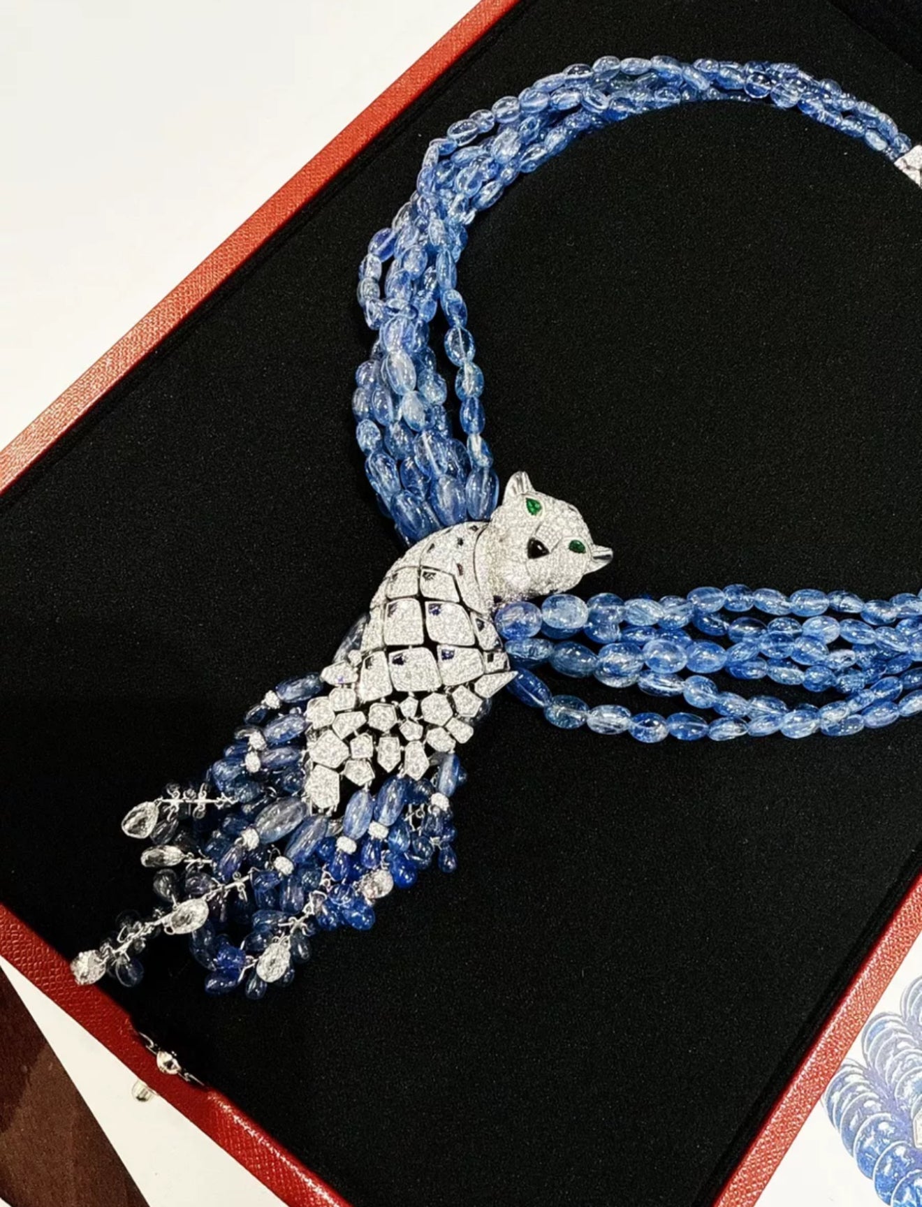 Cartier Panther Necklace with Sapphires and diamonds Reference: CRHP700831