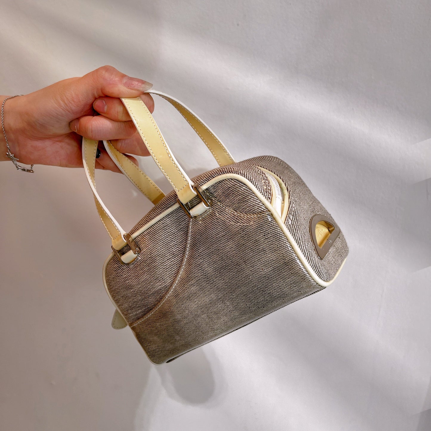 Christian Dior mini grey canvas handbag TSW pop