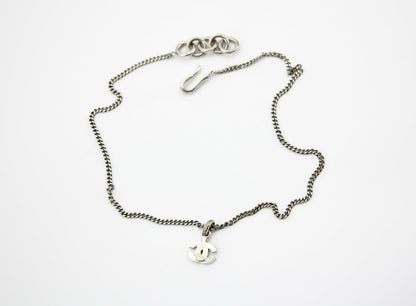 Chanel Vintage 04P Enamel Dark Green Silver Necklace