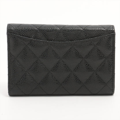 Chanel Black Caviar Compact Wallet
