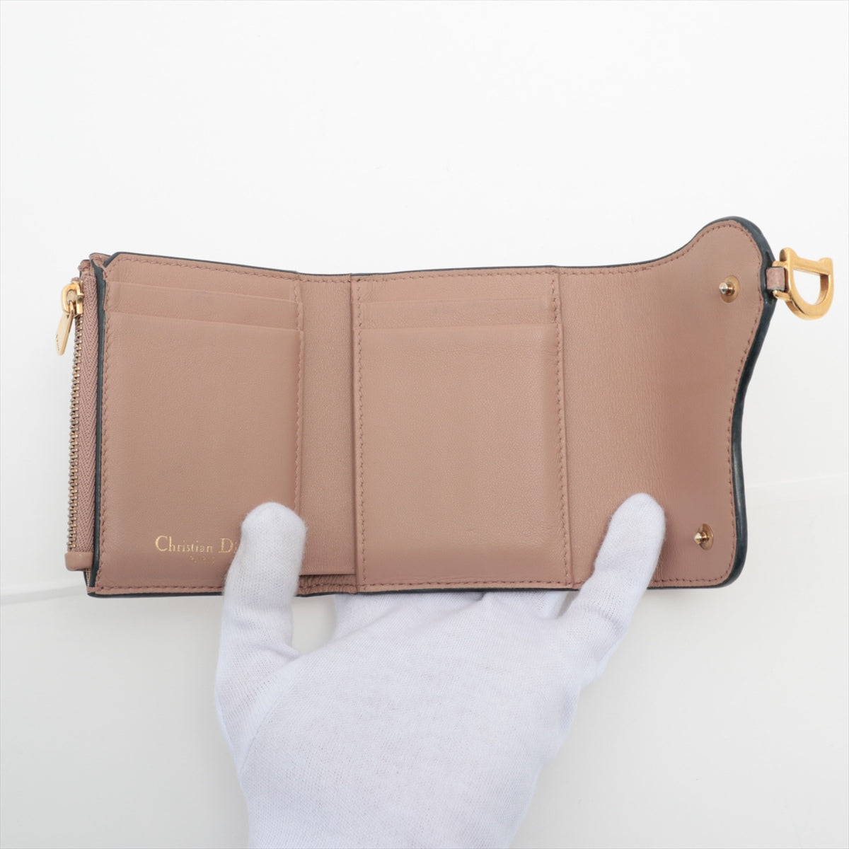 Dior Saddle Lotus Pink Nude Wallet