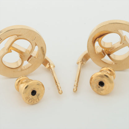 Dior Round CD Pink Rhinestone Earrings (Costume Jewellery)